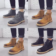 Модные мужские уличные ботинки в стиле ретро с боковой молнией; ботинки-дезерты; рабочие ботинки; Мужская обувь; ботинки; zapatos de hombre