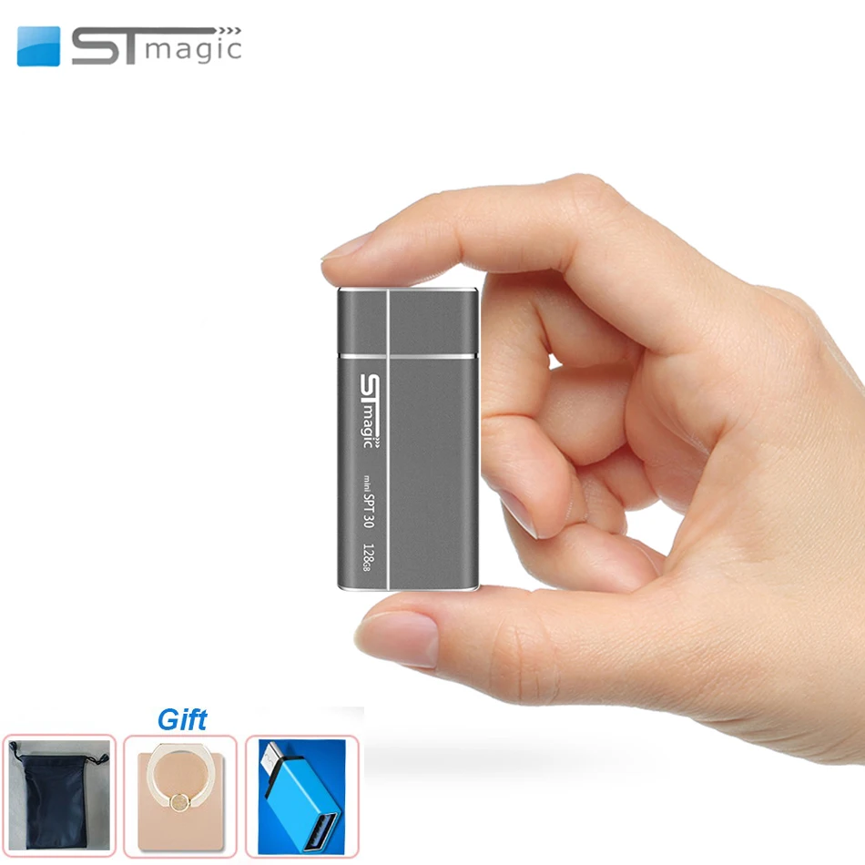 Внешний SSD накопитель Stmagic mini металлический Портативный твердотельный 128 ГБ 256 512