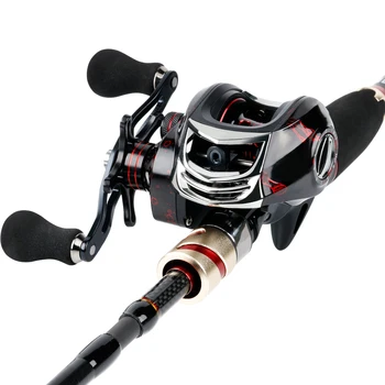 

Sougayilang 4 Section M Power Carbon Fiber Baitcsting Rod and Left/Right Hand Casting Reel Fishing Combos Set Portable Travel