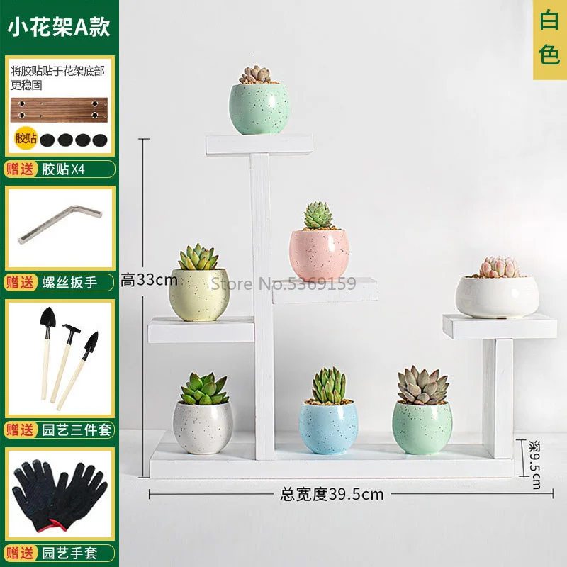 Desktop Bay Window Table More Meat Flower Shelf Indoor Living Room Small Flower Stand Balcony Flower Pot Rack Storage Decoration - Цвет: Розовый