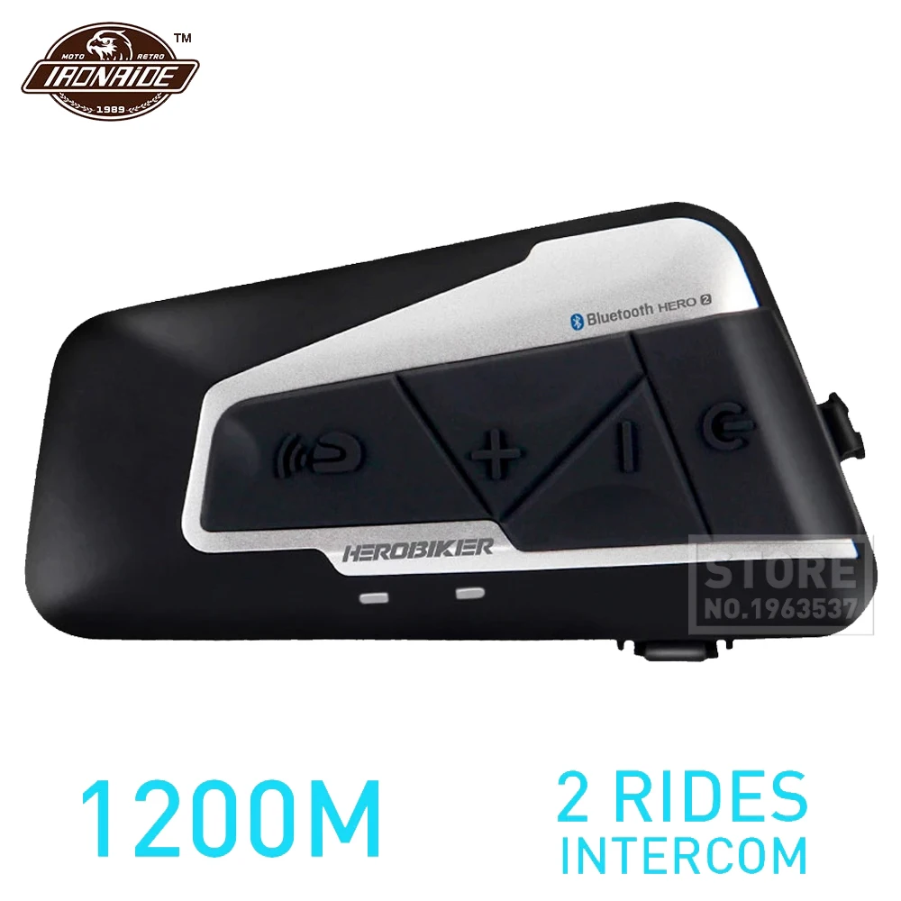 HEROBIKER 1200 м BT мотоциклетный шлем домофон водонепроницаемый беспроводной Bluetooth