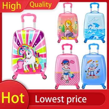 

18" inch New Cartoon Children Rolling Luggage Wheeled bag Kid Suitcase Boy Girl Carry-Ons ABS+PC Luggage Trolley child Luggage