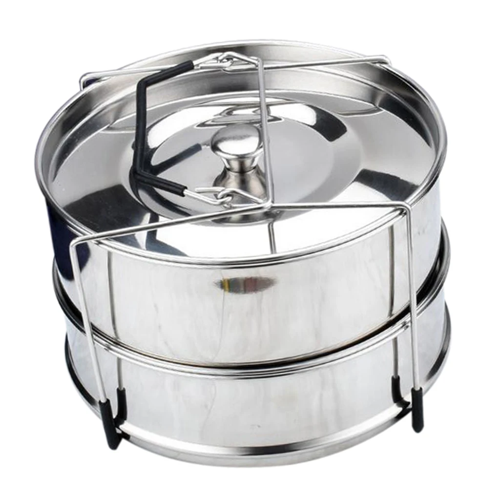 Stackable Steamer Insert Pans Stainl Steel Vegetable Food Steamer, 2