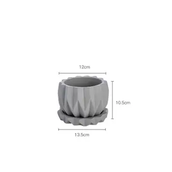 

Handmade Concrete Pot Making Molds with Tray for Succlent Plants Cactus Planting Clay Plaster Cement Flowerpot Silicone Mold