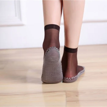 

Women Ultra thin Elastic mesh Silky Anti Slip Socks dance girl socks one size