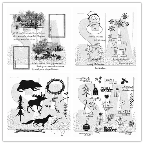 

snow Transparent Clear Stamps for DIY Scrapbooking/Card Making/Kids Christmas Fun Decoration Supplies