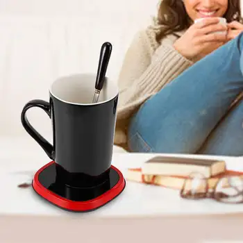 

55Celsius Constant Temperature Cup Heating Mat Coffee Warmer Heater for Home Office Use US 110V Red Keep Drink Warm