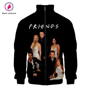 

FRIENDS Jacket Men/women 3D Polyester Slim Fit Windbreaker men Zipper Fashion Casual Jacket Harajuku Streetwear