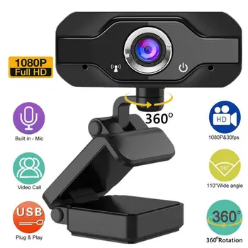 

1080P Webcam With Microphone USB Camera For Mac/PC Laptop Desktop Video Call Web IP Camera Consumer Camcorders 2020 New