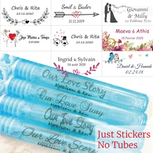 100 Pieces, Wedding Bubble Labels Personalized, Custom, Bubble Wand Wedding Transparent Clear Stickers(no tube