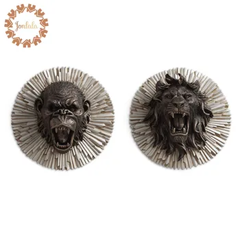 

Angry Animal Head Creative Resin Animal Head Wall Decoration Bear/ King Kong /lion /tiger/ Wolf Wall Hanging Ornaments Best Gift