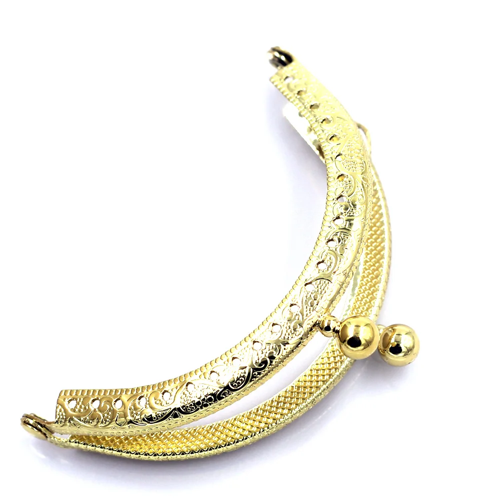 8.5cm Arch Metal Purse Frames Kiss Clasps Handbag Handles Double Ball DIY Crafts Luggage Bag Accessories Replace Parts 5 Colors