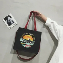 Корейский стиль Простой универсальной Сумки-холсты Для женщин сумка/ручная сумка для любителей литературы и искусства на молнии рюкзак из холщовой ткани с принтом студентов Ba