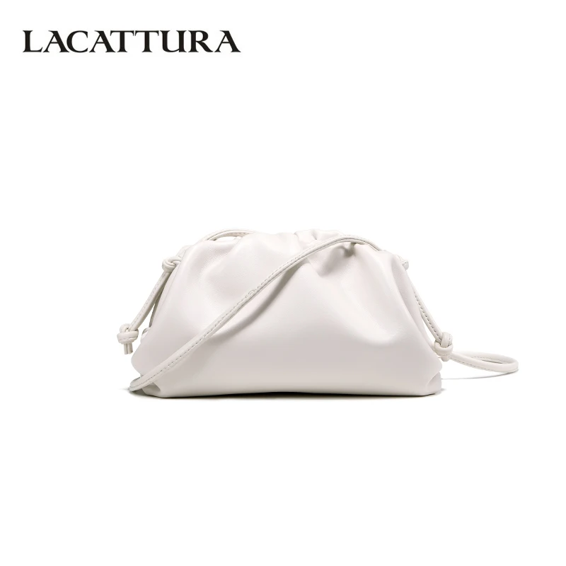 

LACATTURA 2019 Designer Women Dumpling Bags Female Messenger Bag Small Shoulder Cloud Bags Crossbody for Lady High Quality