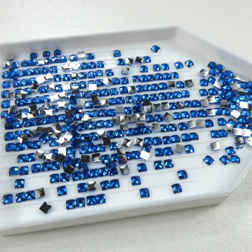 2021 New Crystal Resin Shinny Stone 2.5mm Square Drills Diamond Painting Embroidery Rhinestone Mosaic