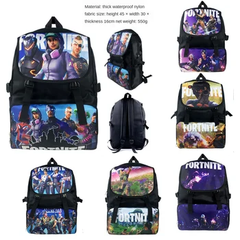 

Fortnited Luminous Backpack Men's and Women's Nylon Thick Waterproof Large Capacity Rucksack Game Cartoon Printed Camping Style