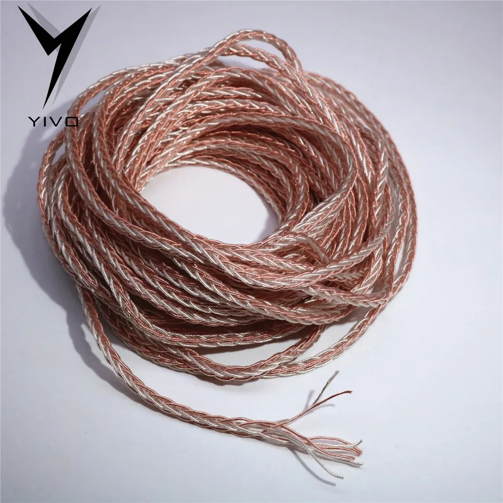 HIFI OFC Plated Silver Gold Soft 3 8mm Diameter Headphone Earphone Extension Audio Wire Cord Aux Cable No Plug for Phone Car MP3