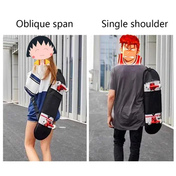 

Zipper Travel Skateboard Backpack Carry Bag Sports Double Rocker Adjustable Strap Lightweight Anti Wear Practical Outdoor Handle