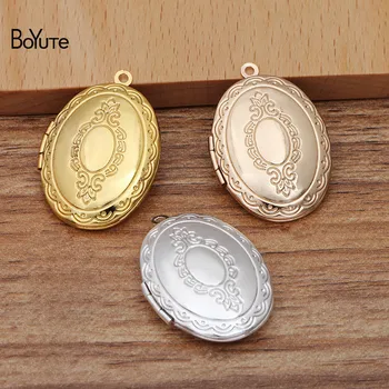 

BoYuTe (10 Pieces/Lot) 23*30*8MM Metal Brass Oval Shaped Floating Locket Factory Direct Sale Photo Locket Pendant