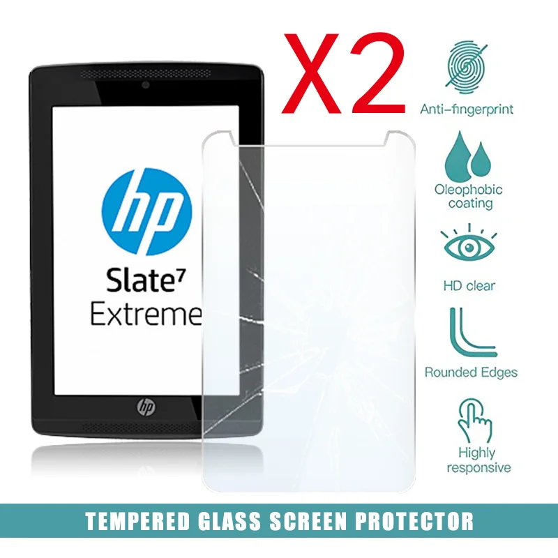 2 шт. Tablet закаленное Стекло Экран Защитная крышка для HP Сланец 7 Extreme анти-царапина