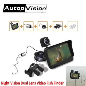 

Fish Finder 4.3" LCD Monitor Dual Lens Video 20M Cable 2.0mp Night Vision Ice Underwater Fishing Camera Video Recorder X2B