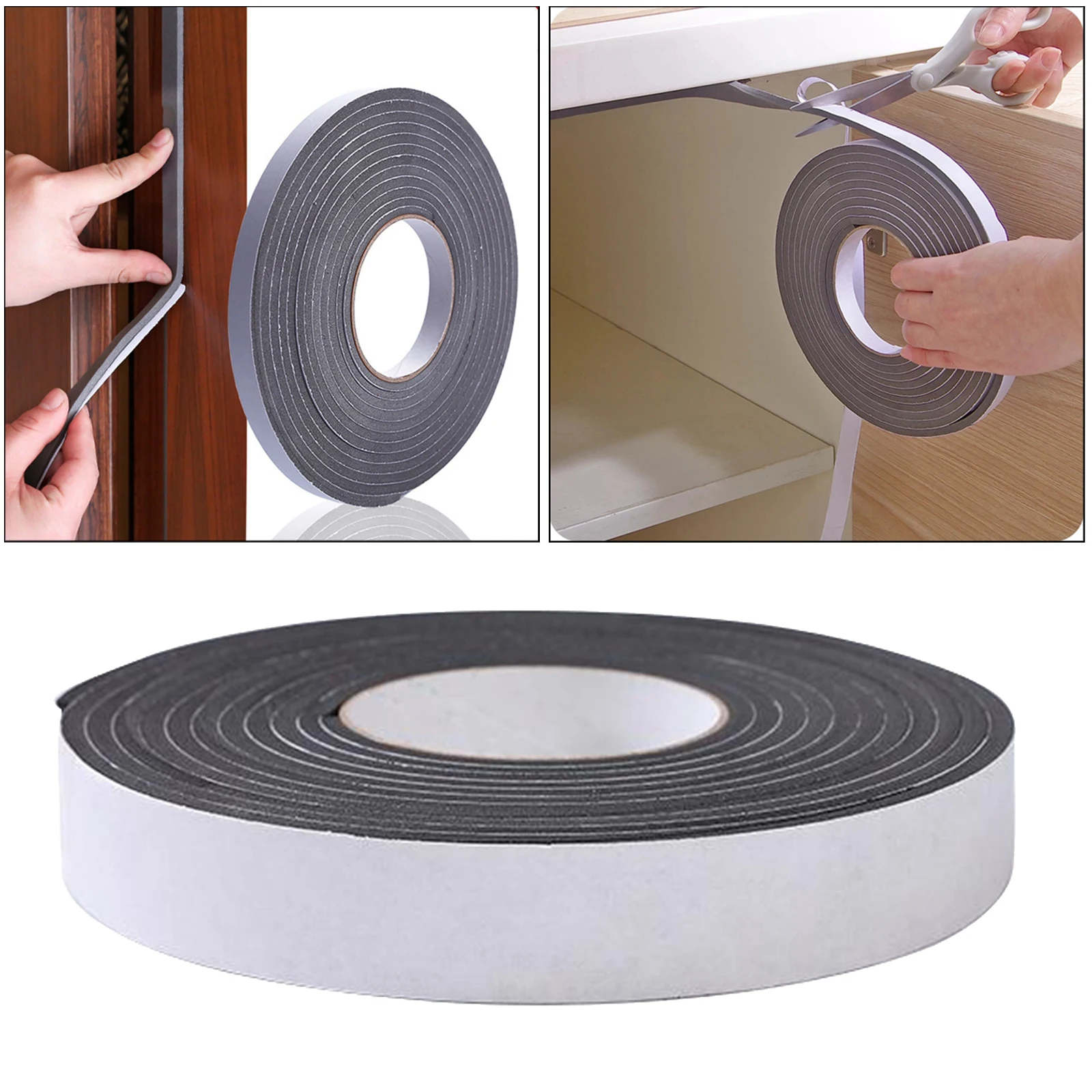 2 Rolls Foam Weather Seal Foam Seal Tape Strip High Density Stripping with Adhesive Backing 1.18Inch Width 16.5 Feet Long