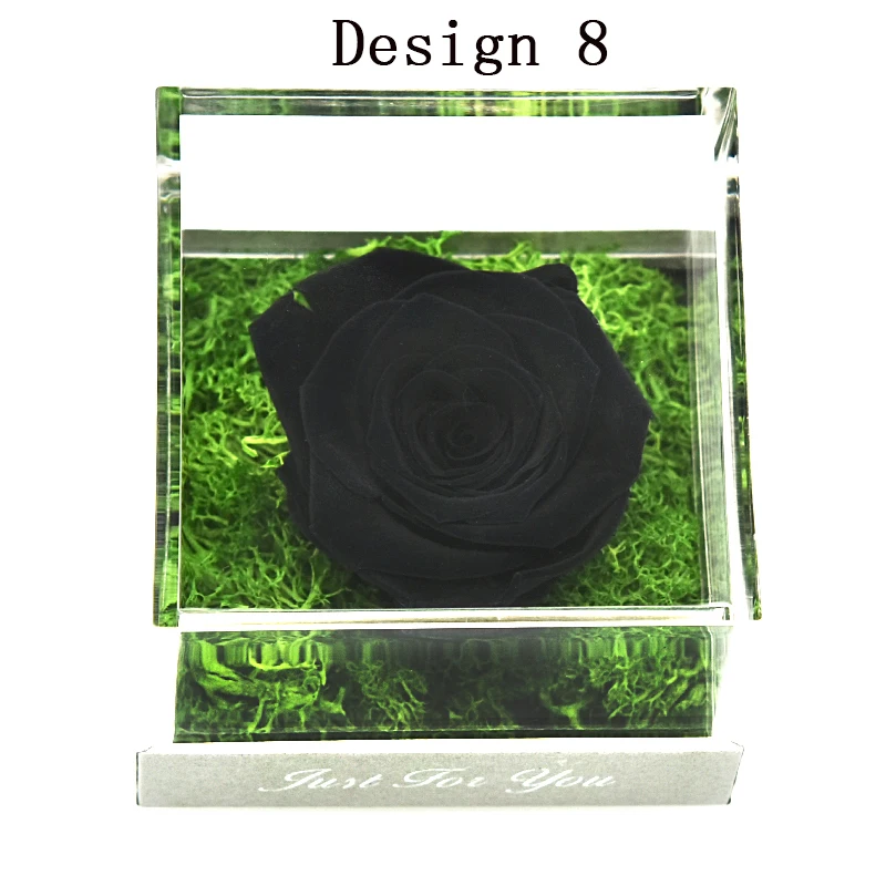 Black Rose In Box Сохраненная свежая Роза красота и чудовище вечный цветок шкатулка АНГЕЛ покрытие Свадебные Валентина Подарки для нее дропшиппинг - Цвет: Black Rose In Box