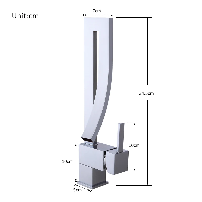 Хромированные квадратные краны для раковины, черный водопад, кран для раковины, с одной ручкой, вращение на 360 градусов, кран для раковины, кран для холодной и горячей воды, смесители