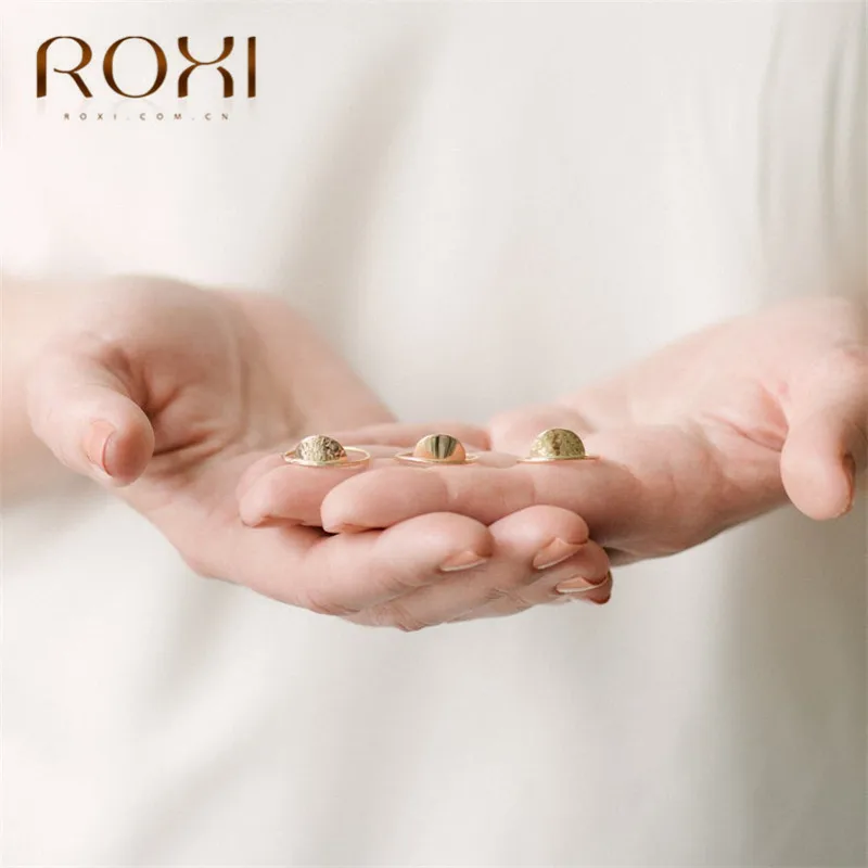 ROXI, Boho, 925 пробы, серебряные кольца для женщин, ювелирные изделия, геометрические, полумесяц, кольца на палец, Bague Femme, обручальные кольца, подарок на помолвку