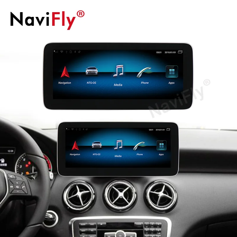 NaviFly 10,2" Android 9,0 8 ядерный 4 Гб+ 64 ГБ Автомобильный мультимедийный dvd-плеер для Benz A Class W176 2013- с gps навигацией ips BT