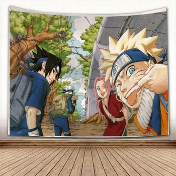 

Nice Naruto Anime Tapestry Colorful Psychedelic Decorative Carpet Wall Fabric For Living Room Bedroom Tapestries Accessories