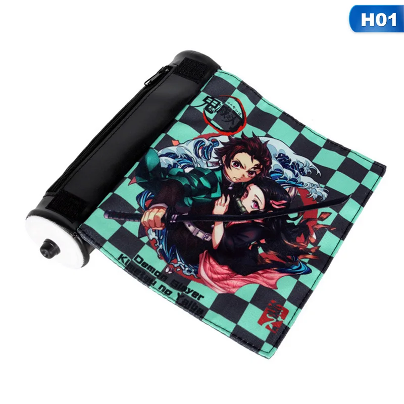 Demon Slayer: Kimetsu no Yaiba Tanjiro Kamado, косметичка, косметичка для макияжа, косплей, прокрутка, чехол-карандаш, намотка, блок, канцелярская сумка
