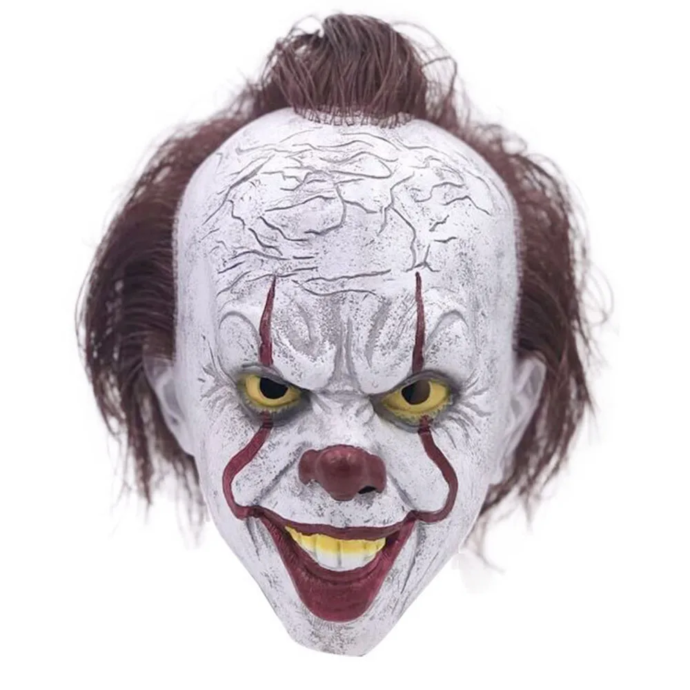 Стивен Кинг это маска Pennywise ужас клоун полное лицо Джокер Маска латекс вечерние аксессуары для косплея на Хэллоуин - Цвет: Бежевый