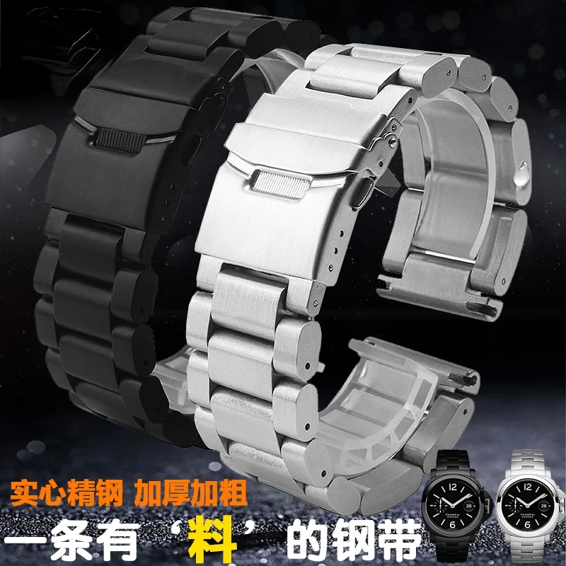 Grande Cinturino In Acciaio Per Orologio Da Uomo Panerai Police Luminox Solido In Acciaio Addensato Strap24 26Mm