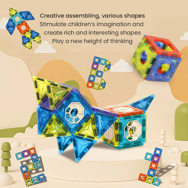 Infant Shining Magnetic Toy 132pcs Designer Magnet Building Blocks Accessories Educational  Magnetic Building Blocks Gift Kids 2
