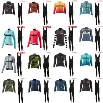 

Womens Cycling long sleeve Jersey bib pants sets Pro team Road Bike Jerseys Bicycle Clothing s20070916