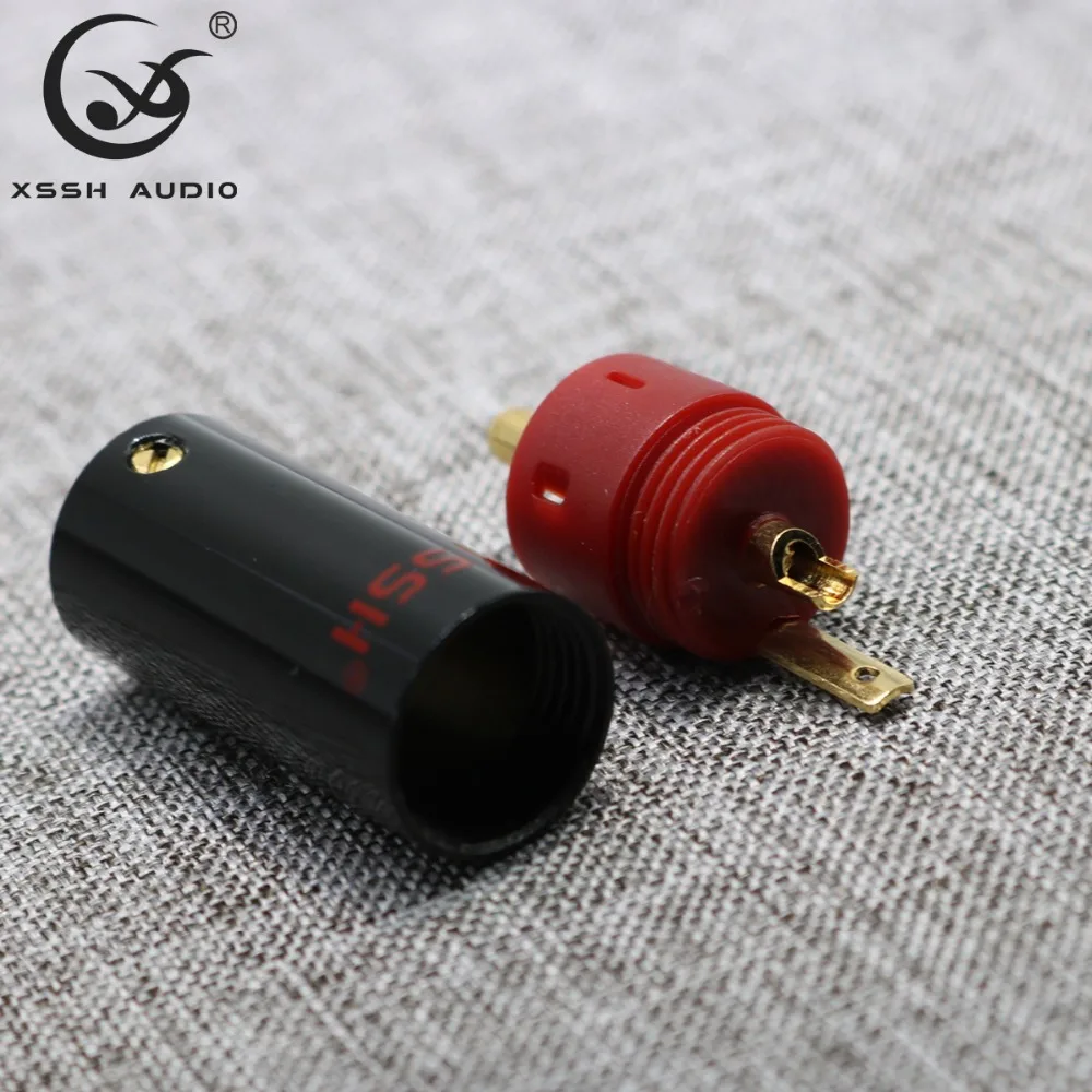 4 шт./8 шт. XSSH аудио высокое качество Hifi DIY 6 мм 8 мм золото или посеребренные латунные RCA разъем Auido