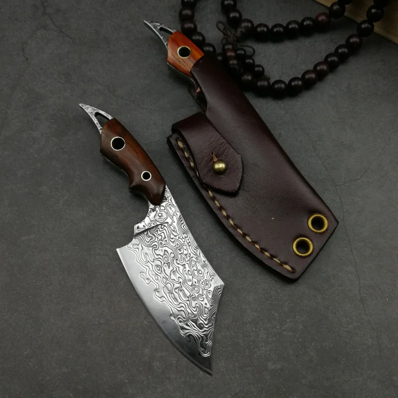 MOLANG мини EDC кованый дамасский кухонный нож домашний открытый барбекю нож для мяса нож для нарезки