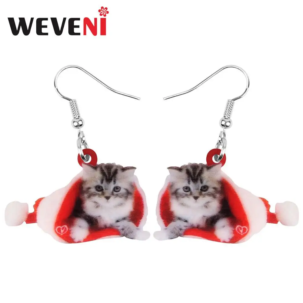 WEVENI Акриловая Рождественская шляпа короткошерстая кошка котенок