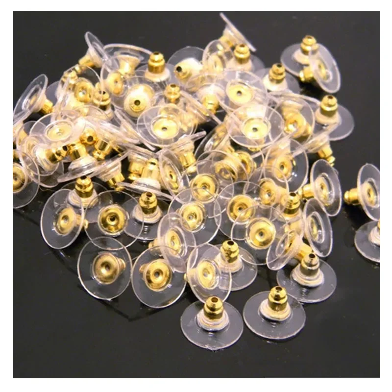 Earring Back Stoppers Silicon Stud Ear Post Nuts Jewelry Findings Components Ear Plugging Blocked 100 Pcs earring back stoppers