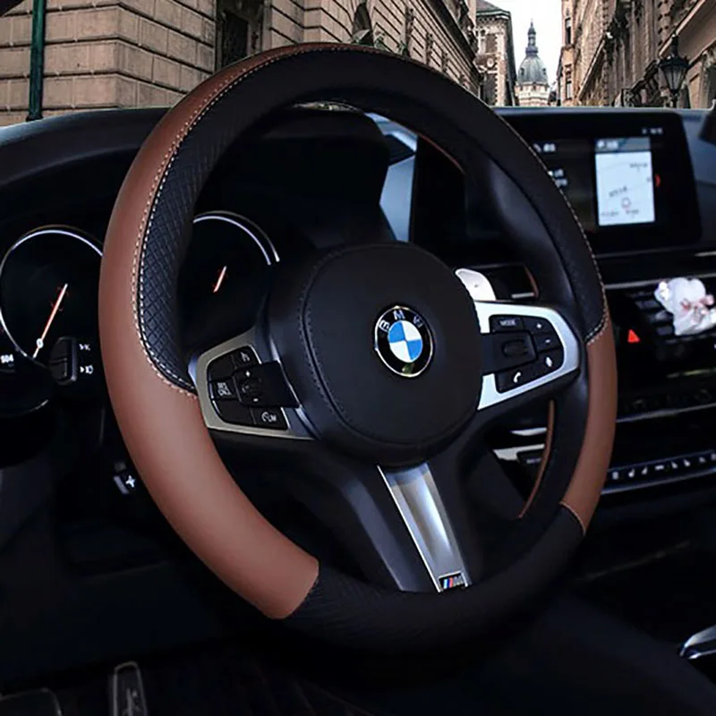 

WLMWL Leather Car Steering Wheel Cover For Chevrolet all models cruze aveo captiva sonic lacetti trax Car-Styling