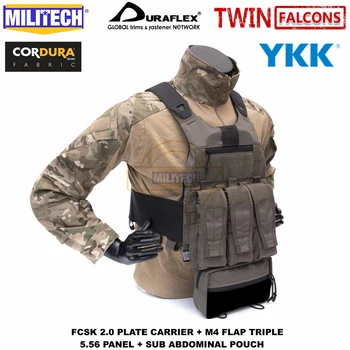 

MILITECH TW FCSK 2.0 Advanced Slickster Ferro Plate Carrier With M4 Flap Triple 5.56 Mag Panel + Sub Abdominal Pouch Loadout