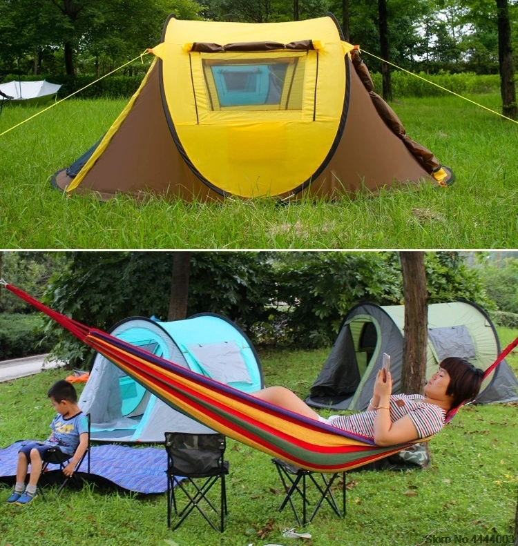 Outdoor Pop Up Automatic Open Camping Tent Portable Waterproof Anti-UV Tent Family Hiking Anti-UV Rainproof Tent AA12052