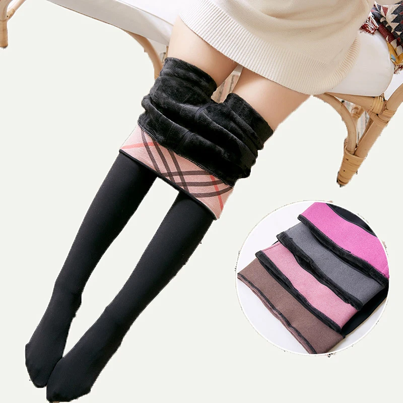 Зимние осенние плотные колготки эластичные теплые с высокой талией черные