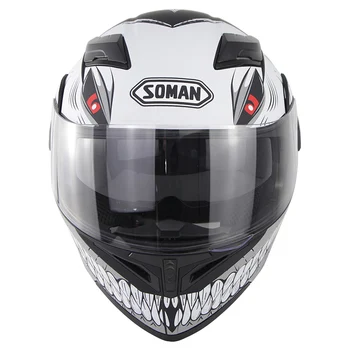 

Flip up Dual Visors Motorbike Helmets Full Face Retro DOT Original Motorcycle Helmet casco capacete moto On Soman SM-X5
