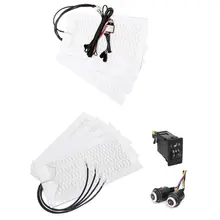 12 В 2 сиденья 4 колодки Универсальный подогреваемый подогрев сидений из углеродного волокна колодки 5/6 переключатель уровня зимние теплые чехлы для сидений