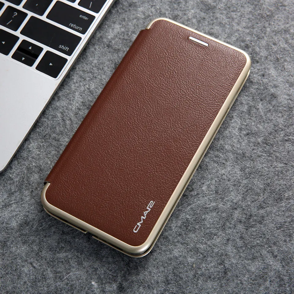 Роскошный кожаный флип чехол на магните для samsung Galaxy S7 edge S8 S9 S10 Plus слот карт