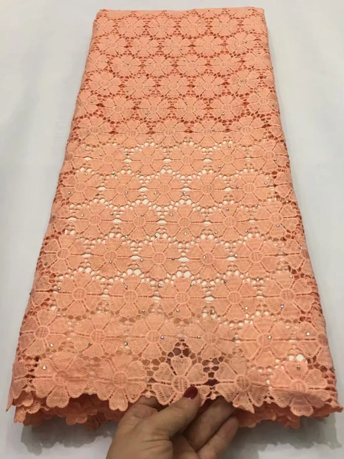 Высококачественная нигерийская кружевная ткань для свадьбы, африканская Водорастворимая молочная кружевная ткань, белая гипюровая кружевная ткань, 5 ярдов/партия