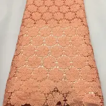 Высококачественная нигерийская кружевная ткань для свадьбы, африканская Водорастворимая молочная кружевная ткань, белая гипюровая кружевная ткань, 5 ярдов/партия