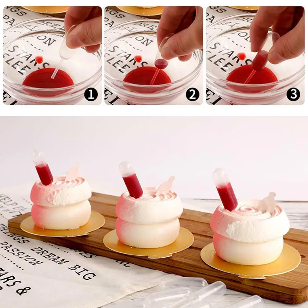 

50/100pcs 4ml Pipette Transparent Disposable Practical One-time Use Supplier Straw Dropper for Decorating Mini Cake Ice Cream